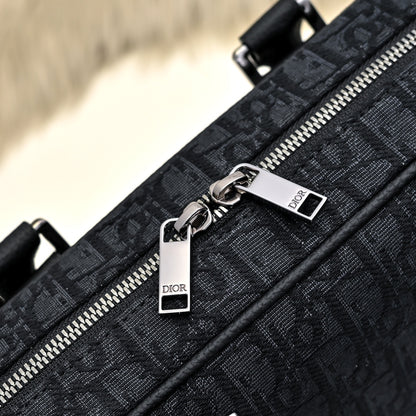 Dior Men’s Briefcase in Dior Oblique Jacquard).