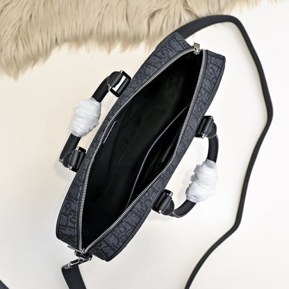 Dior Men’s Briefcase in Dior Oblique Jacquard).